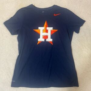 Nike Dark Blue Tee with Orange and White Star H Logo